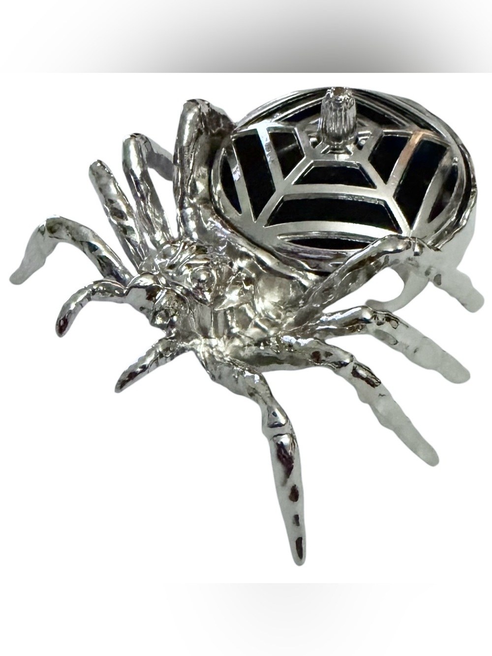 Incense Burner 2.4” Spider Gun Metal w/ Incense